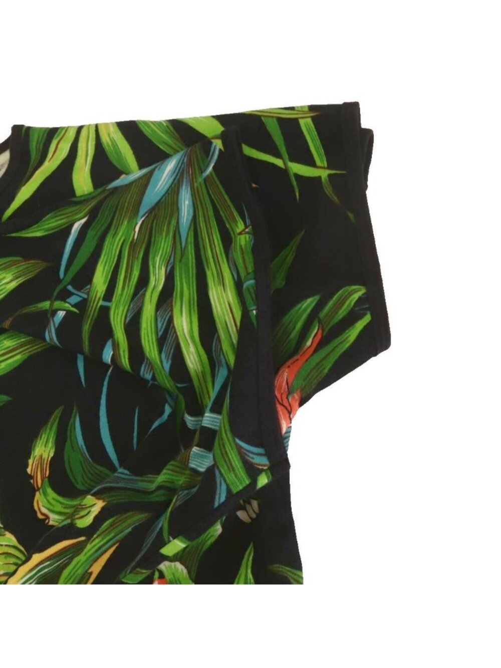 Gucci T-Shirt Short Sleeve Black Green Lion Print Botanical Pattern - Picture 5 of 6